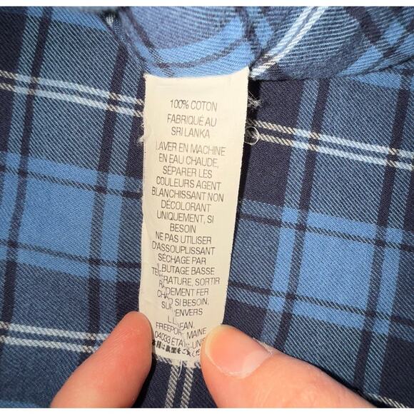 Vintage L.L. Bean Corduroy Button Shirt Jacket Blue Flannel Lined Shacket Medium - Picture 4 of 4